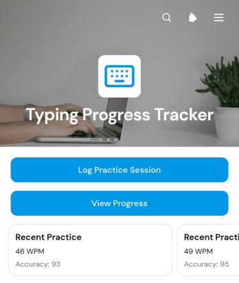 Typing Progress Tracker App Template