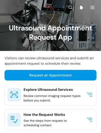 Ultrasound Appointment Request App Template