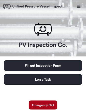 Unfired Pressure Vessel Inspection App Template