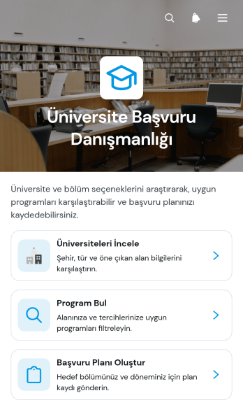 Üniversite Başvuru Danışmanlığı Uygulama Șablonu