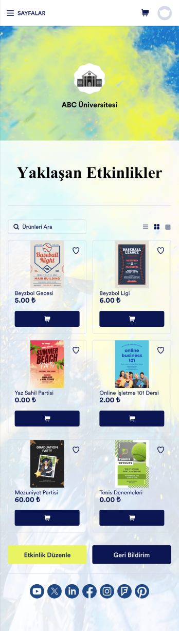 Üniversite Etkinlik Uygulaması Template