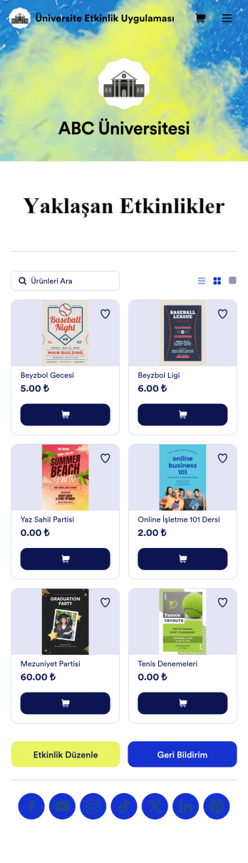 Üniversite Etkinlik Uygulama Șablonu