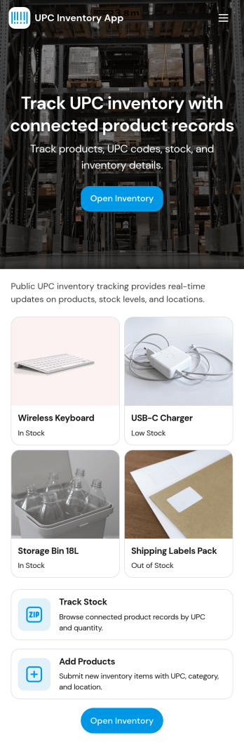 Upc Inventory App Template