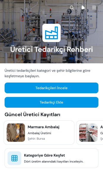 Üretici Tedarikçi Rehberi Uygulama Șablonu