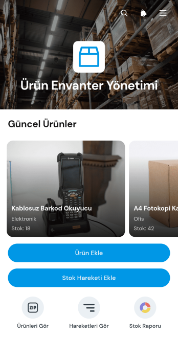 Ürün Envanteri Yönetim Uygulama Șablonu