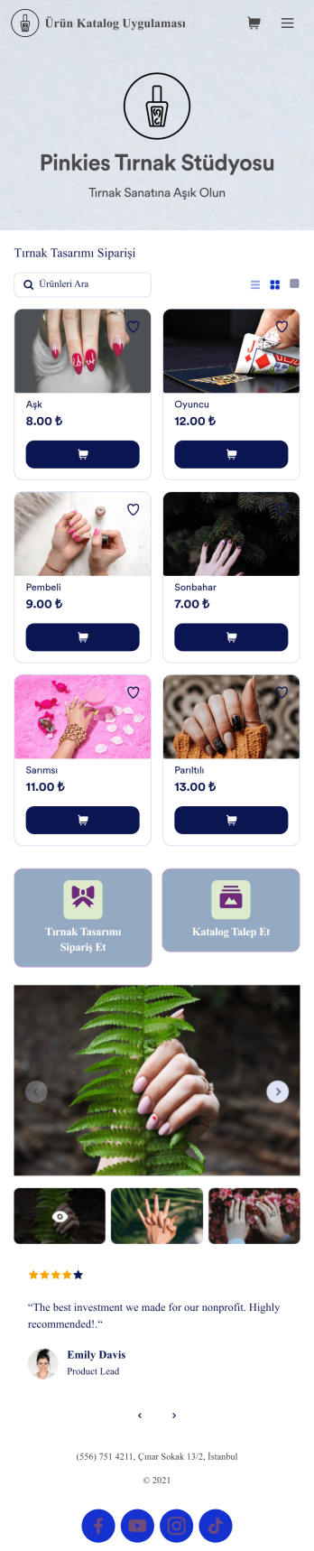 Ürün Katalog Uygulama Șablonu