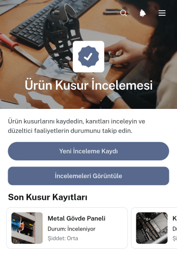 Ürün Kusuru İnceleme Uygulama Șablonu