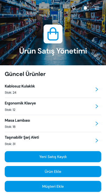 Ürün Satış Yönetimi Uygulama Șablonu