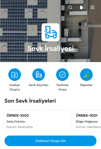 Ürün Sevk İrsaliyesi Uygulama Șablonu