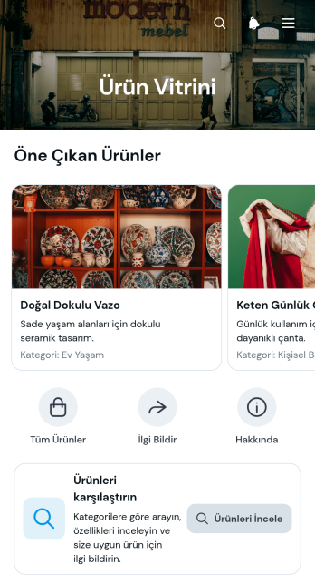Ürün Vitrini Uygulama Șablonu