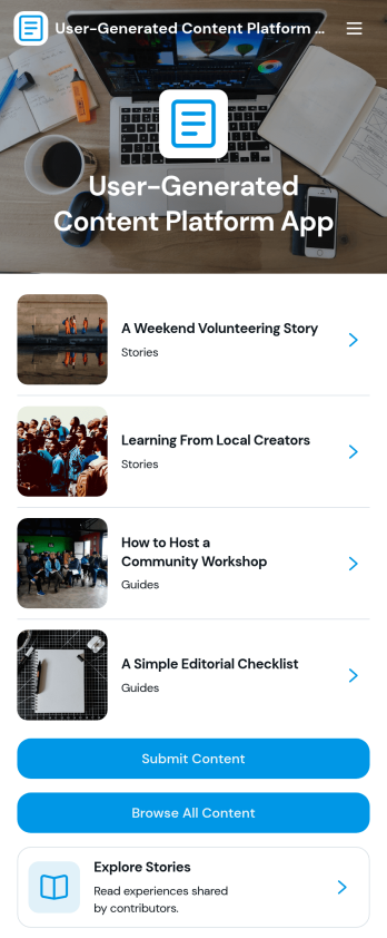 User-Generated Content Platform App Template