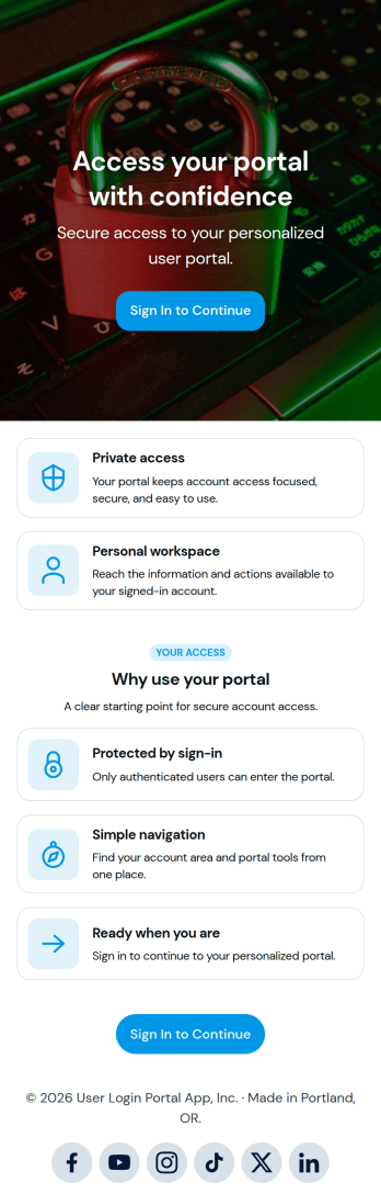 User Login Portal App Template