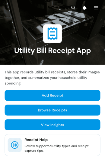Utility Bill Receipt App Template