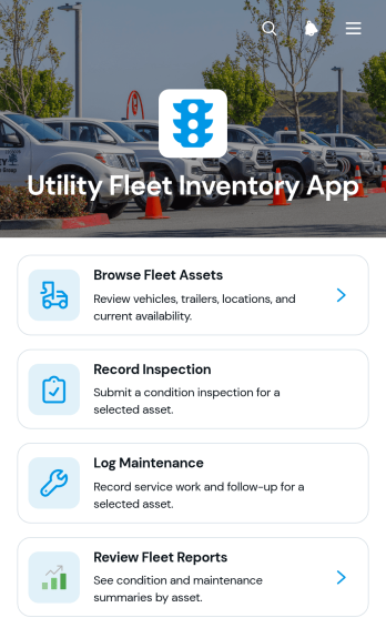 Utility Fleet Inventory App Template