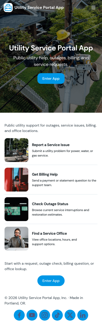 Utility Service Portal App Template