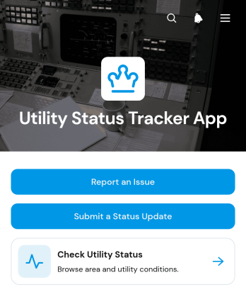 Utility Status Tracker App Template
