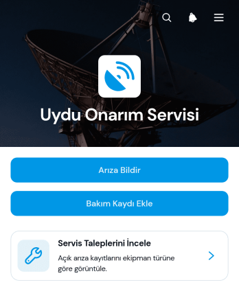 Uydu Onarım Servisi Uygulama Șablonu