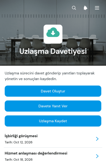 Uzlaşma Daveti Uygulama Șablonu