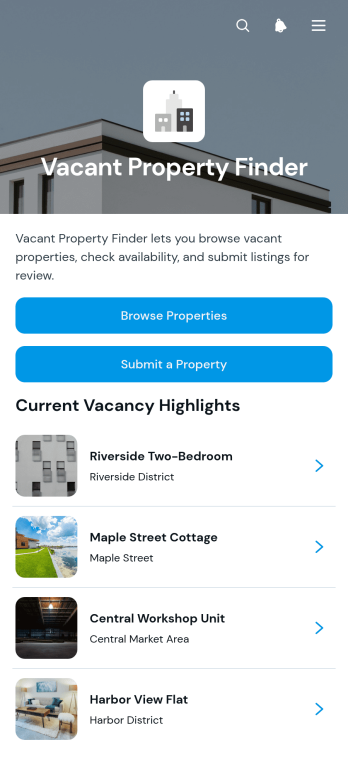 Vacant Property Finder App Template