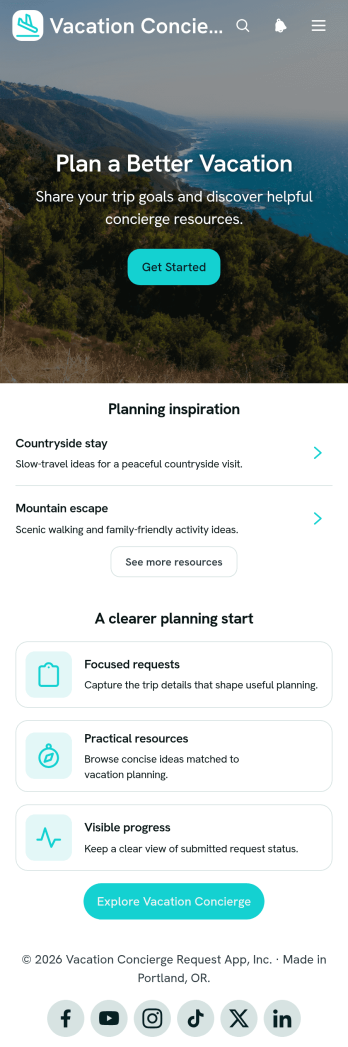 Vacation Concierge Request App Template