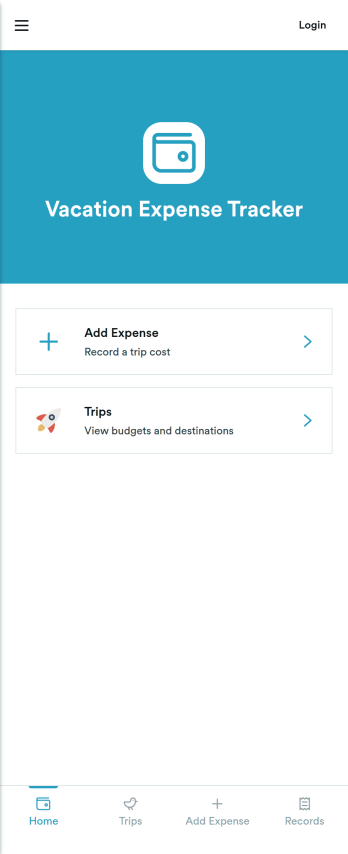 Vacation Expense Tracker App Template