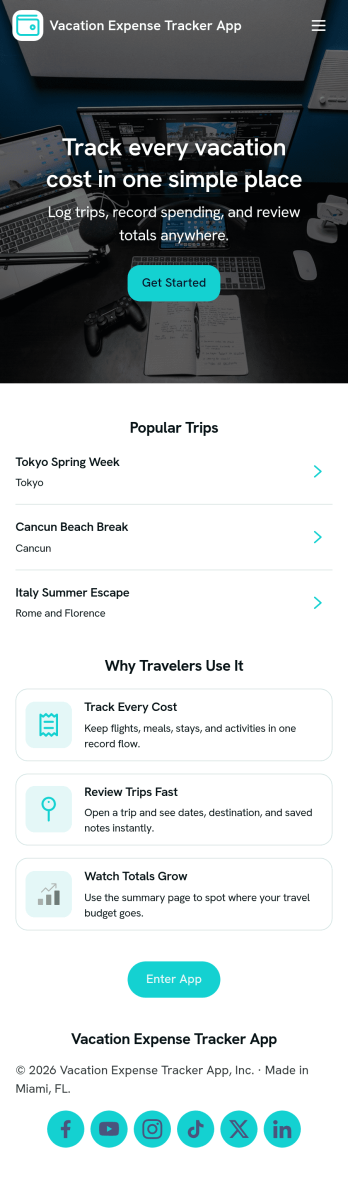 Vacation Expense Tracker App Template