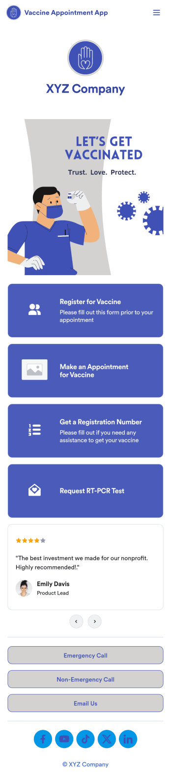 Vaccine Appointment App Template