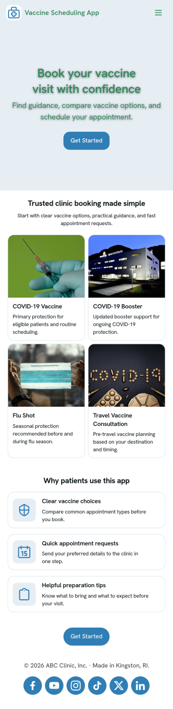 Vaccine Scheduling App Template