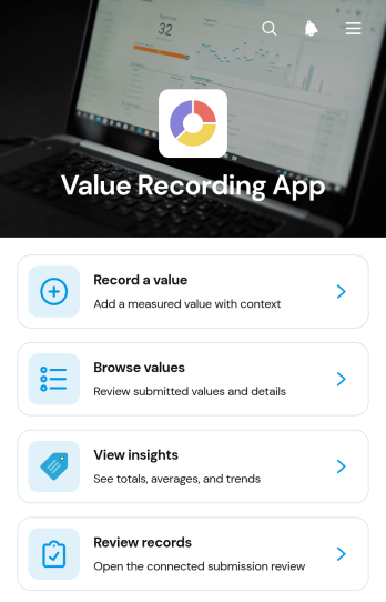 Value Recording App Template