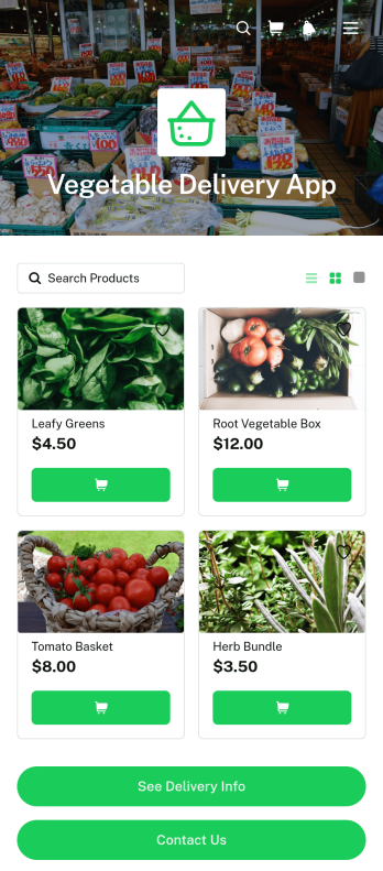 Vegetable Delivery App Template