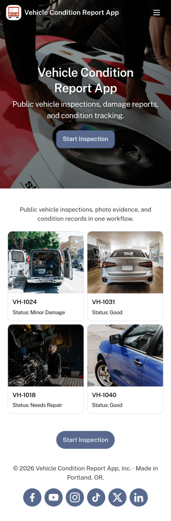 Vehicle Condition Report App Template