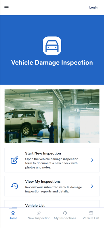 Vehicle Damage Inspection App Template