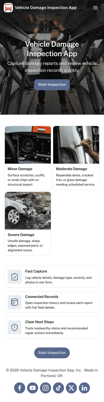 Vehicle Damage Inspection App Template