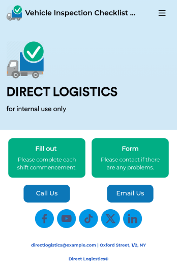 Vehicle Inspection Checklist App Template