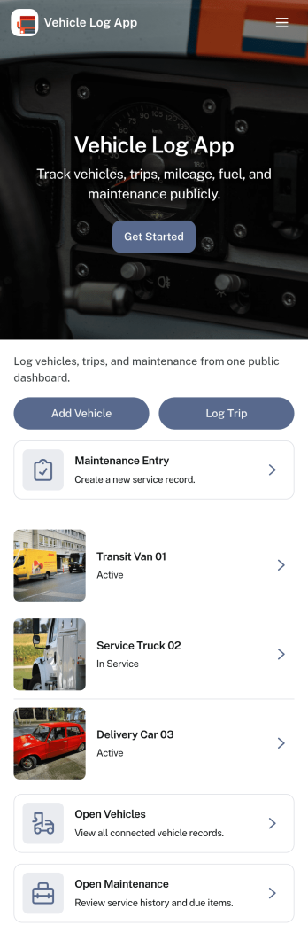 Vehicle Log App Template