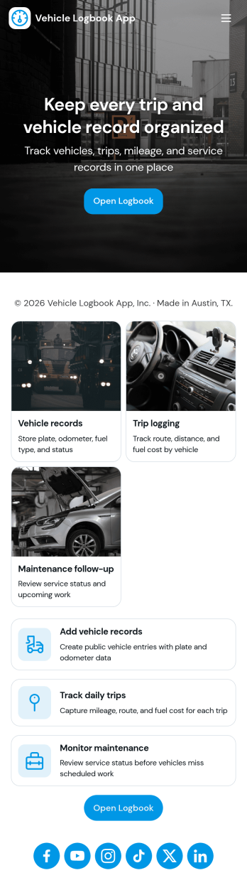 Vehicle Logbook App Template
