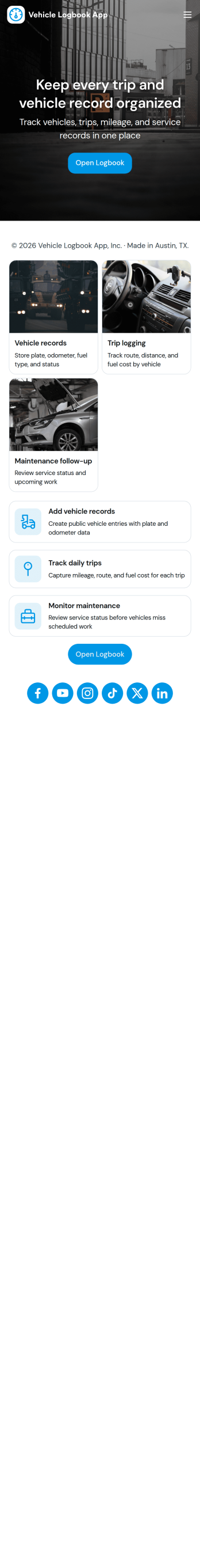 Vehicle Logbook App Template