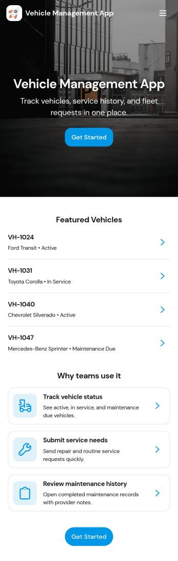 Vehicle Management App Template