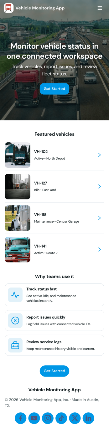 Vehicle Monitoring App Template