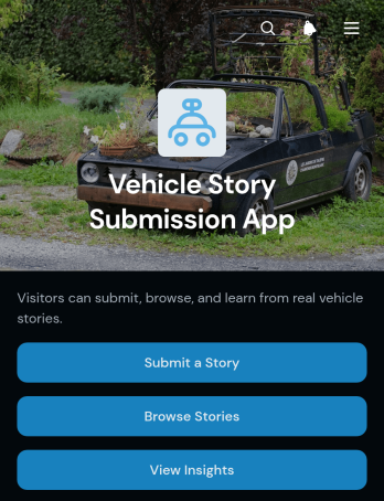 Vehicle Story Submission App Template