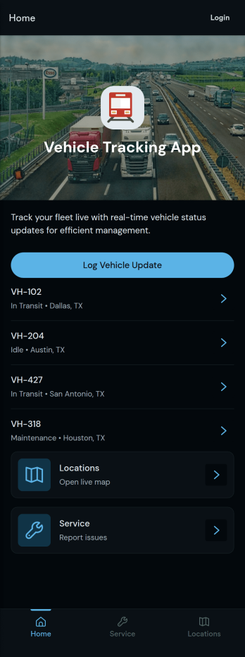Vehicle Tracking App Template