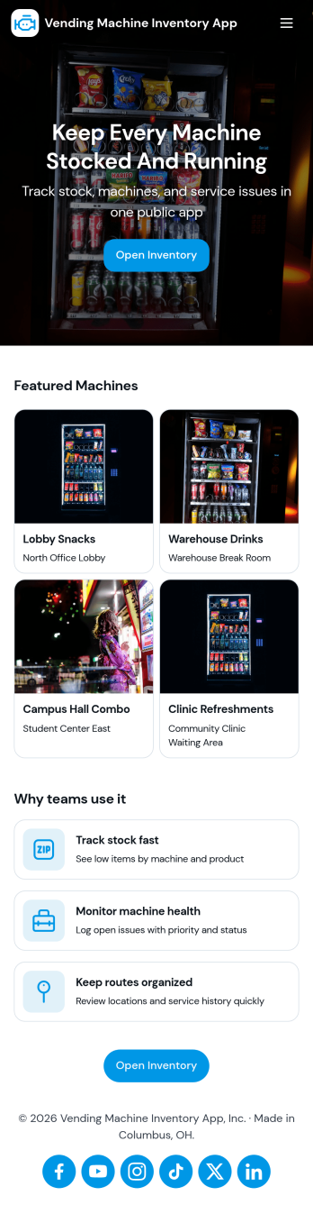 Vending Machine Inventory App Template
