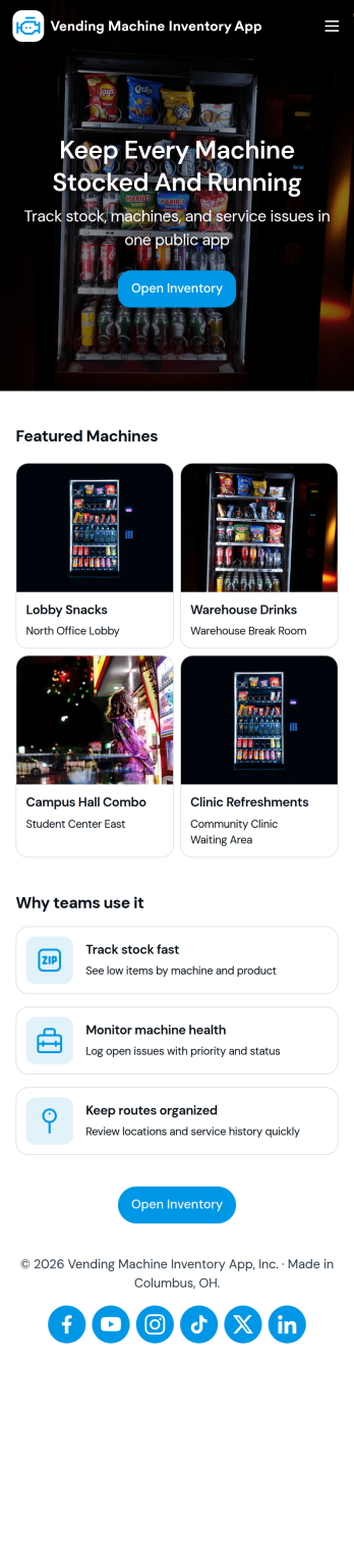 Vending Machine Inventory App Template