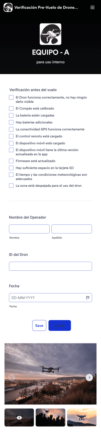 Verificación Pre-Vuelo de Drones App