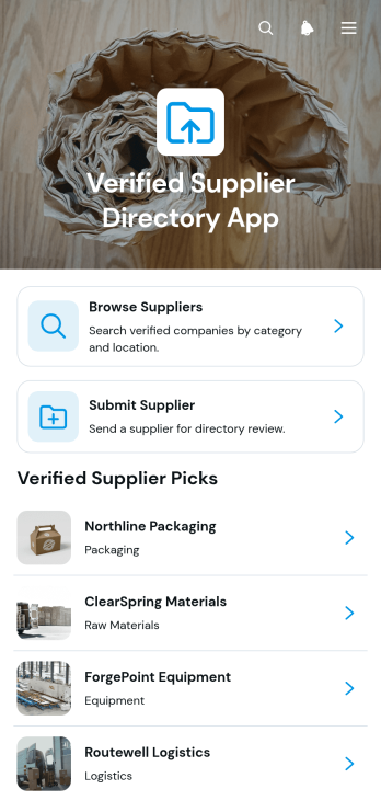 Verified Supplier Directory App Template