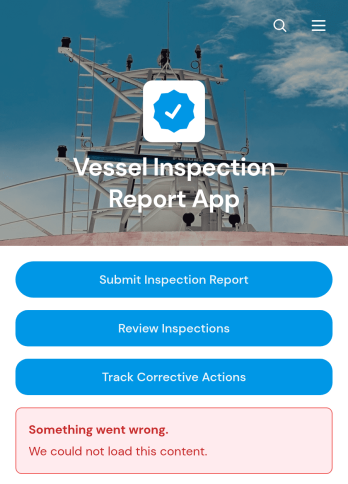 Vessel Inspection Report App Template