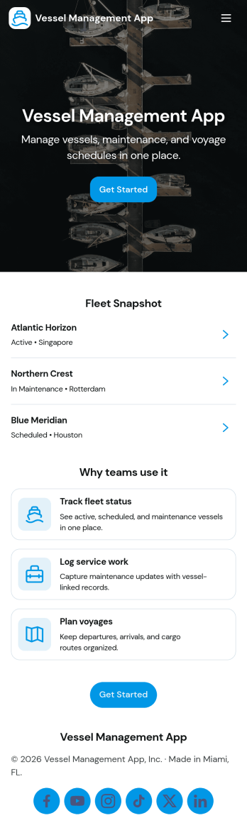Vessel Management App Template