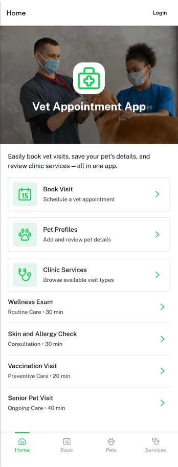 Vet Appointment App Template