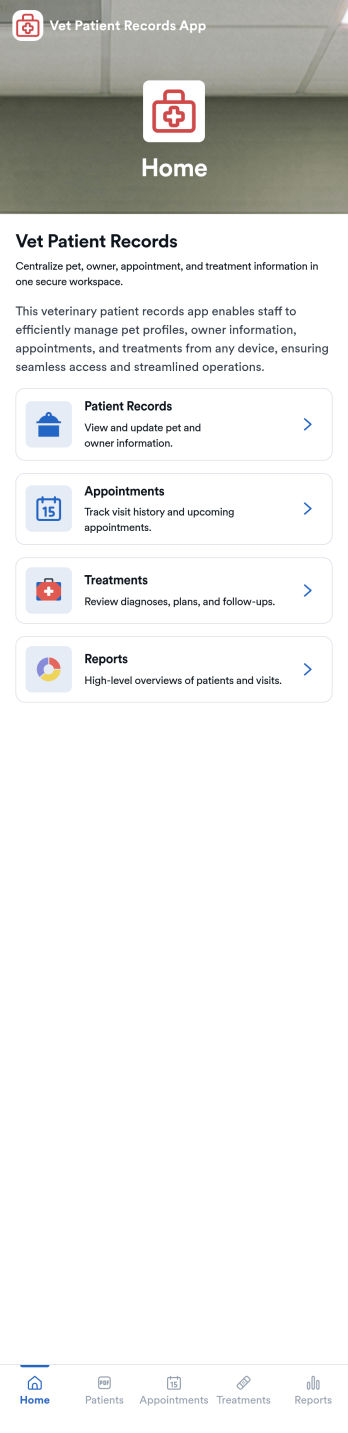 Vet Patient Records App Template