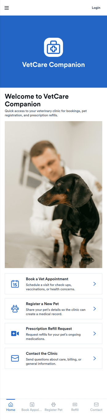 Veterinary Practice App Template